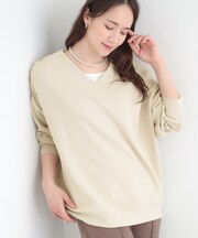 カットツイルVネックトップス