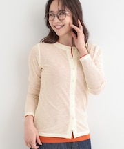 【2点セット/洗濯機可/S-LL】こなれ感あるレイヤードスタイルが即完成 シアーカーディガン+ロンT