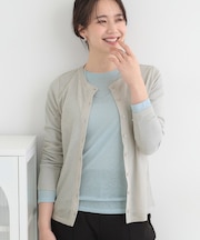 【2点セット/洗濯機可/S-LL】こなれ感あるレイヤードスタイルが即完成 シアーカーディガン+ロンT