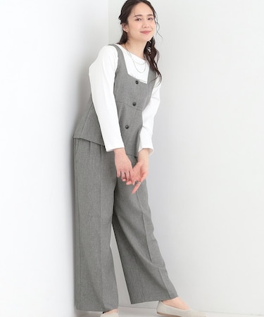 【2点セット/S-LL】大人っぽく上品に見える 麻調セットアップ