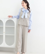 【2点セット/S-LL】大人っぽく上品に見える 麻調セットアップ