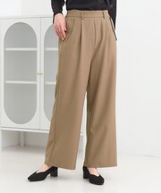 【洗濯機可/S-LL】フラップポケットがアクセント ヘリンボーンワイドパンツ