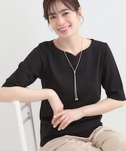 【ネックアソート】裏ひんやりテレコ5分袖トップス