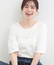 【ネックアソート】裏ひんやりテレコ5分袖トップス