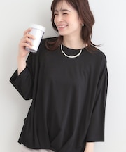 【SHOO ICE/UVカット/インしない】とろみフロントタック7分袖ゆるトップス