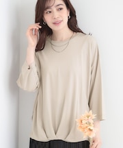 【SHOO ICE/UVカット/インしない】とろみフロントタック7分袖ゆるトップス