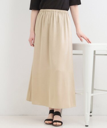 【洗濯機可】大人に嬉しい　上品サテンマーメイドスカート