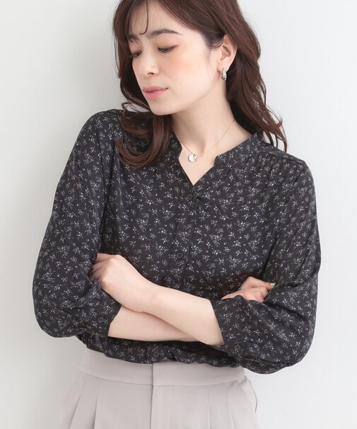 【S-LL】首元すっきり　七分袖ブラウス