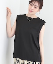 【UVカット/接触冷感】とろみタックノースリーブトップス