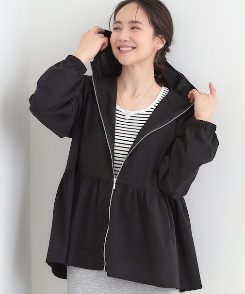 【UVカット/ひんやり】ペプラムデザイン メタルジップパーカー
