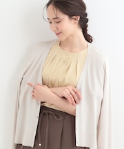 【洗濯機可/ひんやり/UV】さらっとしたタッチが心地よい ショートVカーディガン