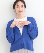 【洗濯機可/ひんやり/UV】さらっとしたタッチが心地よい ショートVカーディガン