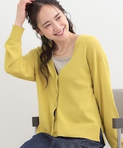 【洗濯機可/ひんやり/UV】さらっとしたタッチが心地よい ショートVカーディガン