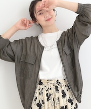 【S-LL】優しく透ける 柔らかシアーデニムブルゾン