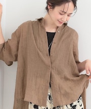 【体型カバー】着心地柔らか ゆるシルエットシャツ