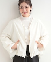 【防風/撥水/S-LL】ぽわんと大人かわいい　Vネックバルーンブルゾン