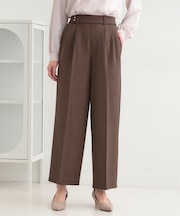 【着丈選べる/S-LL/洗濯機可】楽ちん×きれいみえ　ストレッチワイドパンツ