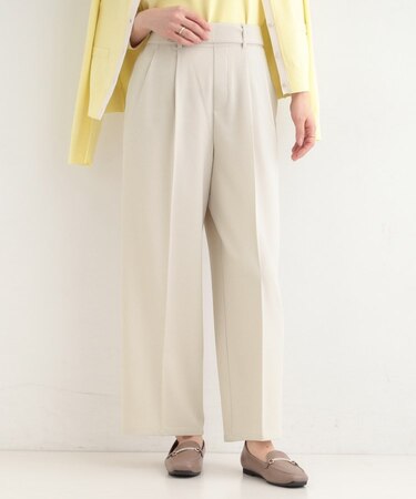 【着丈選べる/S-LL/洗濯機可】楽ちん×きれいみえ　ストレッチワイドパンツ