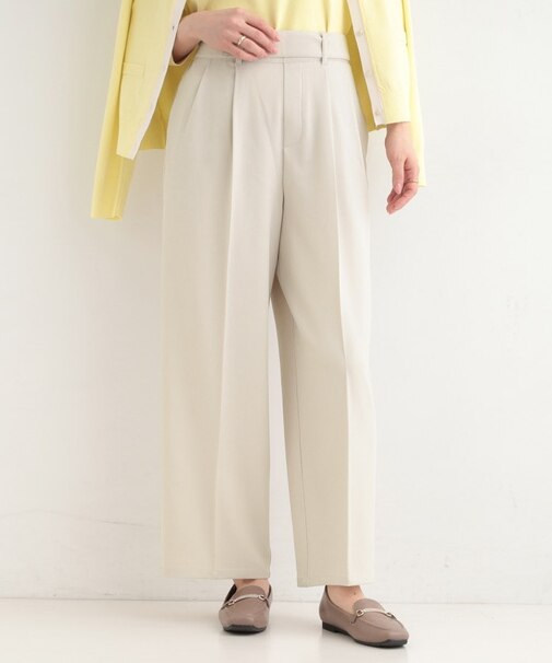 【着丈選べる/S-LL/洗濯機可】楽ちん×きれいみえ　ストレッチワイドパンツ