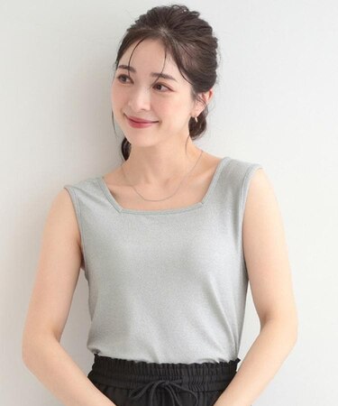 【洗える/S-LL】コーデのさりげないアクセントに　きらきらラメタンク