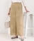 サイドボタンデニム風ワイドパンツ
