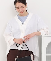 シアーVネックブラウス