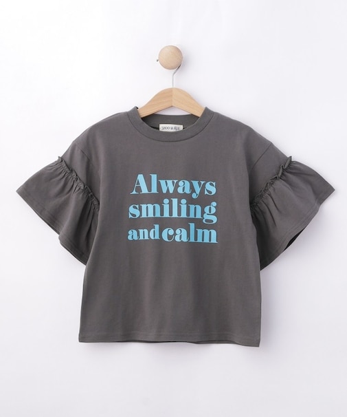 【100-150cm】フリルロゴTシャツ