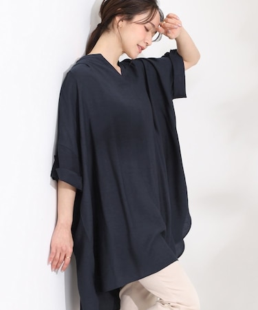 【ひんやり/洗濯機可/S-LL】動くたび、ふんわりゆれる 大人のゆるチュニック