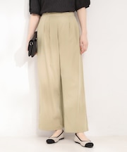 【洗濯機可/S-LL】ツータックでウエスト回りをすっきり見せるワイドパンツ