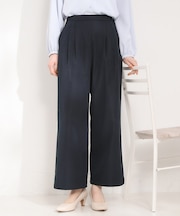 【洗濯機可/S-LL】ツータックでウエスト回りをすっきり見せるワイドパンツ
