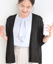 【ひんやり/洗濯機可/S-LL/選べる6色】サッと羽織るだけでこなれ見え マルチに使えるトッパーカーディガン