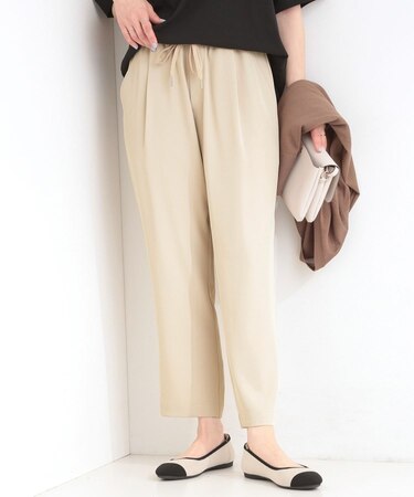 【セットアップ可/ひんやり/UV/SS-3L】さらさらぷるん イージーテーパードパンツ