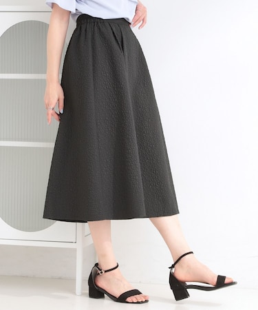 お花柄ジャカード フレアスカート