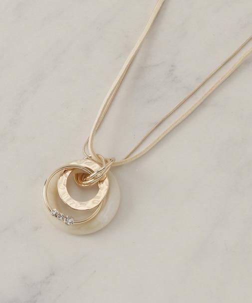 樹脂リングコード＆チェーンネックレス