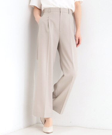 【セットアップ可／洗濯機可／S-LL】シンプルに美しく タックワイドパンツ
