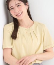 【洗濯後しわになりにくい/UV/S-LL】Tシャツ感覚できれい見え ひんやりタックTブラウス