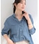 【UV/体型カバー/S-LL】お袖ゴム 柔らかシアーデニムシャツ