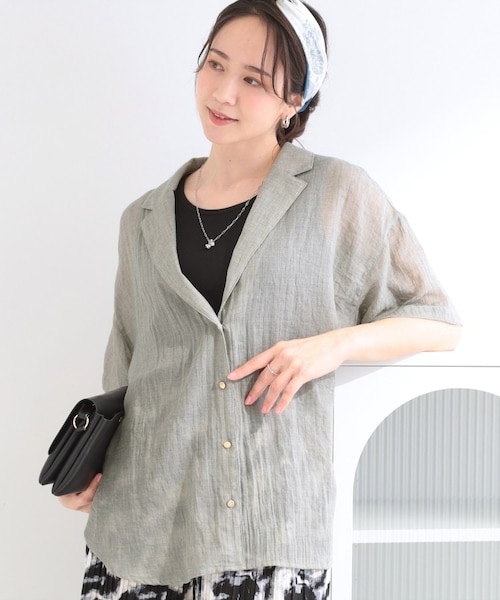 S-LL】ナチュラルに決まる 半袖シアーシャツジャケット｜シューラルー