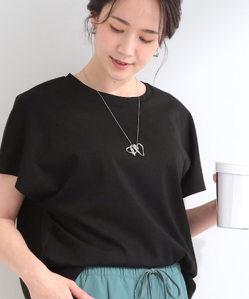 【S-LL/洗濯機可】異素材切り替え ひんやりTシャツ