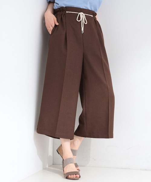 ▪️ブルネロクチネリ ガウチョパンツ シルク混 ゴムウエスト ブラウンベージュ CATEGORY ブルネロクチネリ BRUNELLO CUCINELLI | YOKOAUNTY