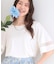 【洗濯機後しわになりにくい/ひんやり/S-LL】お袖のシアーで抜け感プラス 二の腕隠せるフレアスリーブトップス