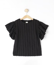 【100-150cm】フリンジジャカードフリルカットソー