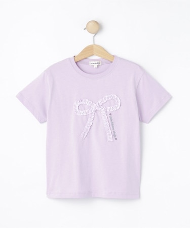 【100-150cm】ギンガムリボンTシャツ