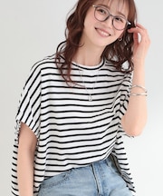 【ひんやり/洗濯機可】シンプルにこなれて見せる お袖ギャザードルマンTシャツ