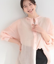 【S-LL】風合い楽しむ 大人のシボシアーバンドカラーシャツ