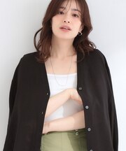 Vネックシアーシャツカーディガン