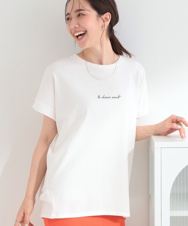 【汗じみ防止/ひんやり/S-LL】インせず着られる 刺繍ロゴTシャツ