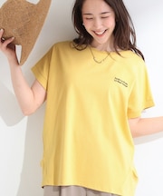 【汗じみ防止/ひんやり/体型カバー】真夏の味方。汗じみが気になりにくい 大人の刺繍ロゴTシャツ