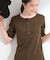 【S-LL/洗濯機可】二の腕隠れる 配色レイヤード風 ヘンリーネック5分袖Tシャツ