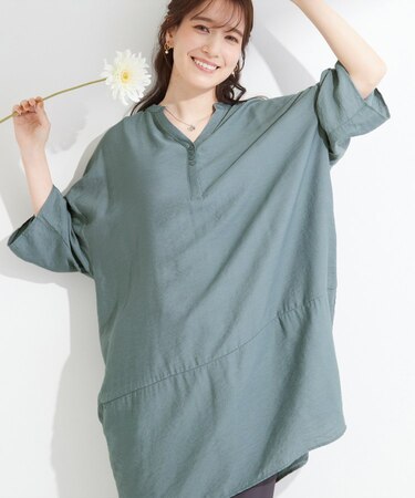 【ひんやり/S-LL/洗濯機可】体型カバーにも ゆるっとリラックスチュニック
